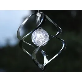 Star Trading Solarleuchte Edelstahl 35,0 cm inkl. Akku und Solarpanel weiß