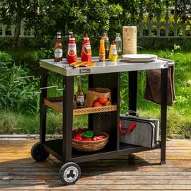 Royal Gourmet Grilltisch 85 x 50 cm Edelstahl schwarz