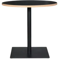 Kadima Design Esstisch, Rund, Ø 80 cm, Holz & Metall, Ideal für Gastronomie, Schwarz