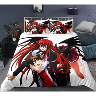 YUBAIBA Anime Pillowcase Bettbezug, High School DXD: Rias Gremory, Bettwäsche for Otaku Und Anime Fans, glatt und atmungsaktiv, Zipper Öffnen und Schließen, Urlaub Geschenke