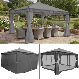 MCW Pergola Calpe 4 x 4 m inkl. Seitenwand grau