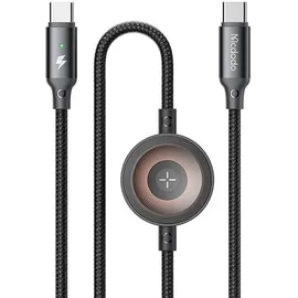 Mcdodo CA-2580 2-in-1 USB-C Kabel + Apple Watch Ladegerät, 60W, 1,5m - Schwarz