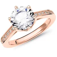 JEWLIX Verlobungsring Ring von JEWLIX aus rosévergoldetem Sterlingsilber mit Zirkonia rosa 56