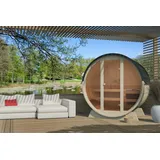 Finn Art Blockhaus Fasssauna Luka 1, Schindeln rot, Outdoor Gartensauna, ohne Ofen, Bausatz rot