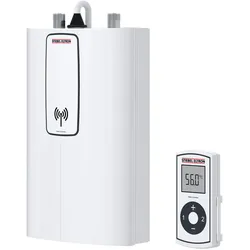 Kompakt-Durchlauferhitzer STIEBEL ELTRON "DCE 11/13 RC", weiß, B:18,8cm H:29,3cm T:8,5cm, Durchlauferhitzer, 3i Technologie für konstante Warmwassertemperatur, mit Fernbedienung
