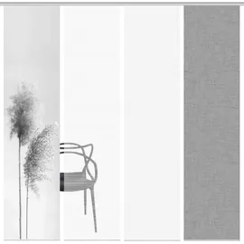 VISION S Schiebegardine VISION S "IRLOS 4er SET" Gr. 1, grau, B:60cm H:260cm, Polyester, Gardinen, Schiebevorhang Digidruck 4er Set IRLOS