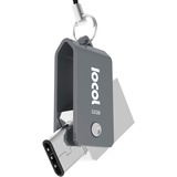 IOCOL dual USB Stick Mini: Ultra USB c Stick für typ Handy und Auto - 32GB Flash Drive in grau