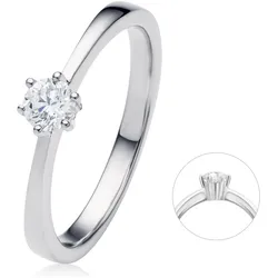 Diamantring ONE ELEMENT "0.2 ct Diamant Brillant Ring aus 585 Weißgold" Gr. 54, silber, Fingerringe, Damen, 54, Weißgold 585-Diamanten, Weißgold 585, Diamanten, Damen Gold Schmuck