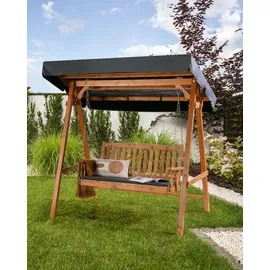 Beliani Hollywoodschaukel FIBBIALLA Fichtenholz Braun