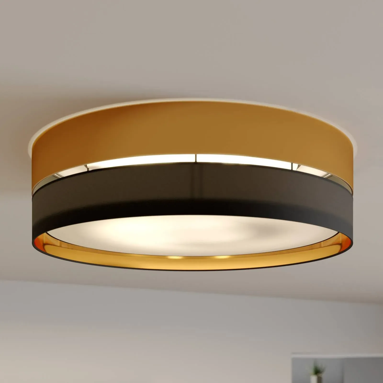 Deckenlampe Hilton TK Lighting, dimmbar, schwarz, für Wohn- / Esszimmer, Metall, Modern, Deckenlampe - 60 cm - 60 cm - 17 cm