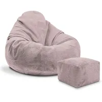 DreamRoots Sitzsack Pink, Textil, 90x100x90 cm, Oeko-Tex® Standard 100, Wohnzimmer, Hocker Sitzsäcke, XXL Sitzsäcke