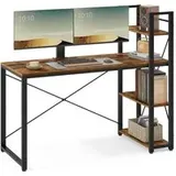 VASAGLE Computertisch mit Regalböden rechts oder links