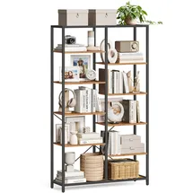 VASAGLE Bücherregal 5 Ebenen 60 x 30 x 180 cm Braun-Schwarz