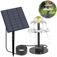 Solar Gartenbrunnen Pumpe mit Düsen, dekorativer Springbrunnen für Terrasse & Balkon, solarbetrieben, einfache Installation