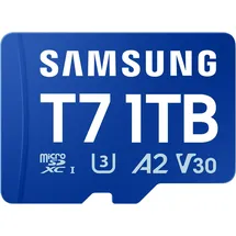 Samsung T7 microSD-Karte, 1 TB, Speicherkarte für Mobile Games auf Smartphones, Tablets und Handheld-Konsolen, UHS-I U3, Full HD & 4K UHD, 170 MB/s Lesen, MB-MB1T0T/WW