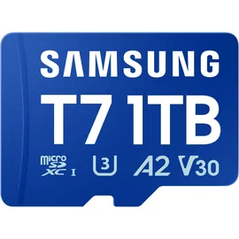 Samsung T7 microSD-Karte, 1 TB, Speicherkarte für Mobile Games auf Smartphones, Tablets und Handheld-Konsolen, UHS-I U3, Full HD & 4K UHD, 170 MB/s Lesen, MB-MB1T0T/WW