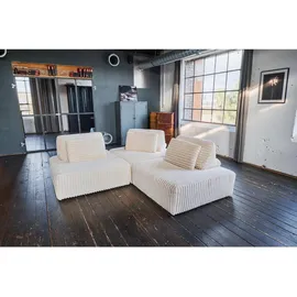 KAWOLA Modulsofa WIOLO SOFT 3 Module 3 Rückenkissen Weicher Breitcord cremeweiß