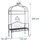 Relaxdays Rosenbogen mit Bank 220 x 122 cm Schwarz
