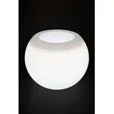 Blumenkübel Blumentopf Pflanzkübel weiß beleuchtet LED Höhe 49 cm point-garden