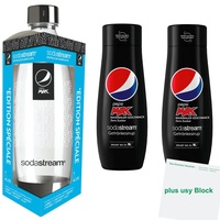 SodaStream Pepsi Max Bundle (1l Flasche mit Pepsi Max Logo + 2x440ml Pepsi Max S