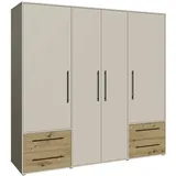 Forte Kleiderschrank MOKKARIS 205,9 x 200,1 x 0 cm Beige/Grau