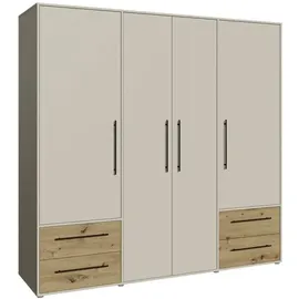 Forte Kleiderschrank MOKKARIS 205,9 x 200,1 x 0 cm Beige/Grau