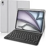 WINCHKING Hülle Mit Tastatur Für iPad Air 13 Zoll 2025 M3/2024 M2, Tastatur Hülle Für iPad Pro 12.9" (3. 4. 5. 6. Gen), Abnehmbarer Kabellose Bluetooth Magnetisch Mit QWERTZ Layout, (Grau)