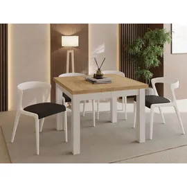 WFL GROUP Quadratischer Esstisch 90 x 77 x 90 cm braun