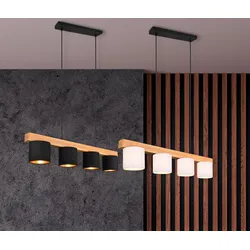Trio Pendelleuchte »Cameron« - 75x12x150cm - schwarz - Holz