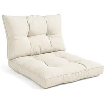 Beautissu Lounge Kissen Set 60 x 60 x 10 cm beige 2-tlg.