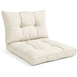 Beautissu Lounge Kissen Set 60 x 60 x 10 cm beige 2-tlg.