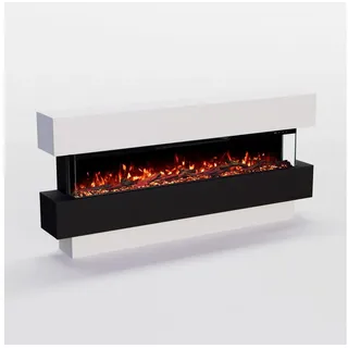 GLOW FIRE Elektrokamin Clear Elektrokamin, Standkamin mit 3D Feuer und Heizung (Thermostat), Elektrischer Standkamin mit APP Steuerung, Heizleistung (900- 1800 W) weiß 50 cm