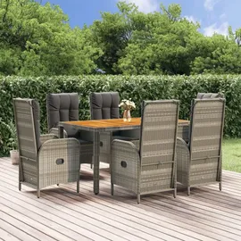 vidaXL Garten-Essgruppe 7-tlg. Grau