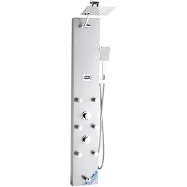 Vevor Duschpaneel-Turmsystem mit Regenwasserfall-Duschkopf, (124 cm) Duschsäule aus gebürstetem Edelstahl, Regenmassagesystem zur Wandmontage, mit Handbrause & 6 kleiner Massagedüsen