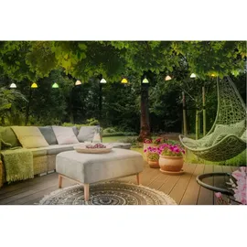 GLOBO Solar-Lichterkette Kunststoff 8,5x10x360 cm 10x LED schwarz matt