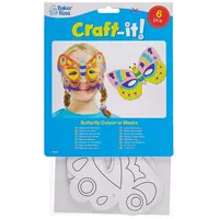 Baker Ross Masken zum Basteln und Ausmalen - Schmetterling - für Kinder ideal zum Kindergeburtstag und Karneval - 6 Stück, sortiert, ET866