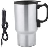 Wasserheizbecher für Auto 450ml 12V Vakuumisoliert Edelstahl Elektrischer Wasserkocher Reisebecher Heizbecher Thermobecher Reise Becher Wasserkessel mit Zigarettenanzünder für Kaffee Tee Wasser