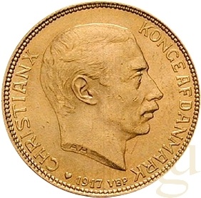 10 Kronen Goldmünze Dänemark Christian X