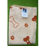 Tierhandtuch ca. 50 x 70 cm, Beige, hellem Muster,  Microfaser, Hunde Handtuch