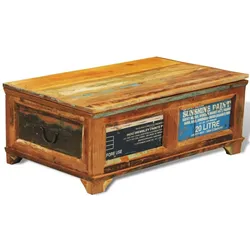 vidaXL Couchtisch mit Stauraum Vintage Altholz