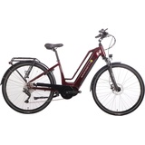 Saxonette E-Bike SAXONETTE "Quantum Sport" E-Bikes Gr. 45 cm, 28 Zoll (71,12 cm), rot (bordeau) E-Bikes Pedelec, Elektrofahrrad für Damen u. Herren, Trekkingrad