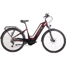 Saxonette E-Bike SAXONETTE "Quantum Sport" E-Bikes Gr. 45 cm, 28 Zoll (71,12 cm), rot (bordeau) E-Bikes Pedelec, Elektrofahrrad für Damen u. Herren, Trekkingrad