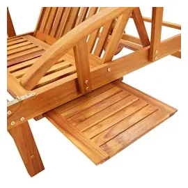 vidaXL Sonnenliegen 2 Stk. mit Tisch und Auflagen Massivholz Akazie