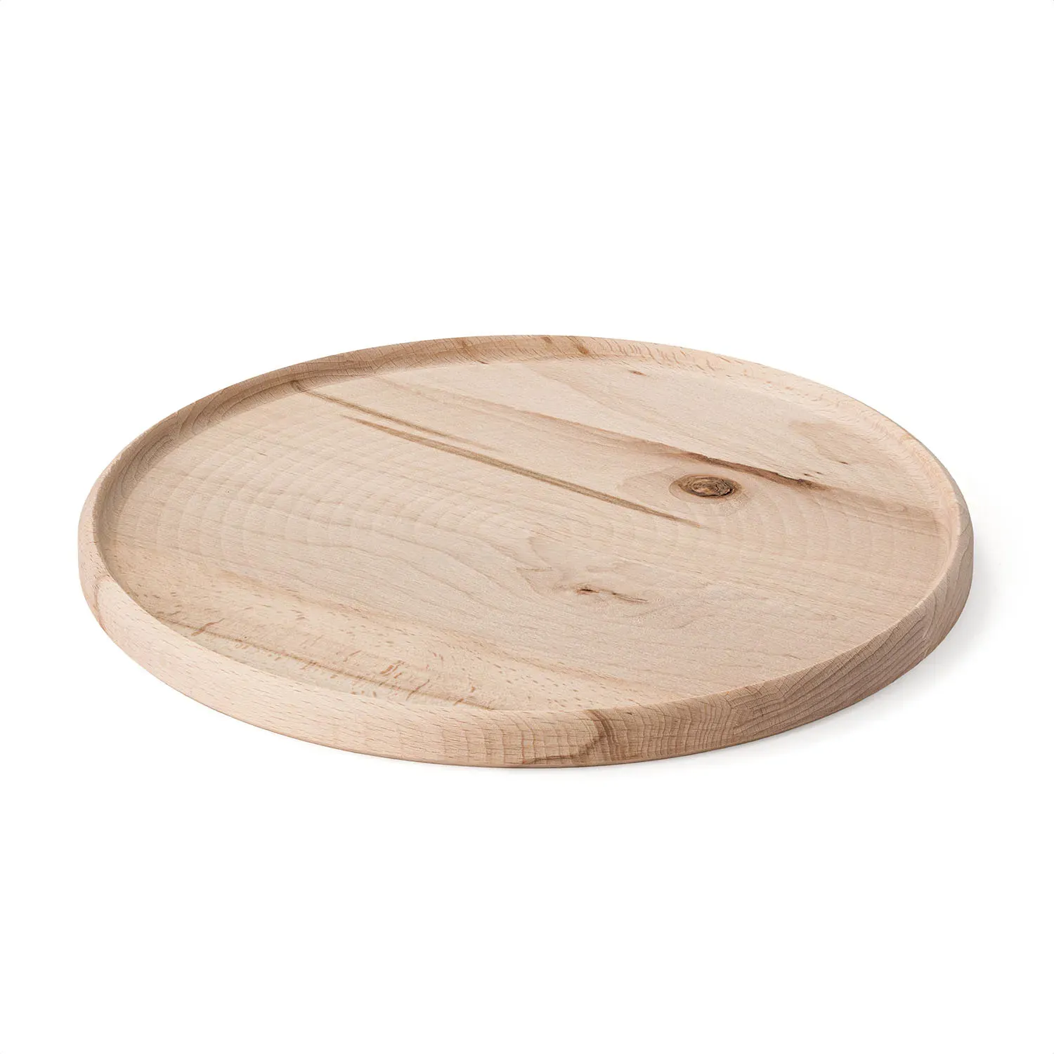 Metrie | Elma-3025-Raw Holztablett rund, Buche | 250×16 mm