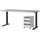 KADIMA DESIGN Büro Set 2-teilig Schreibtisch 160x80cm & Rollcontainer 215x91x80cm beige/schwarz