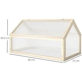 Outsunny | Frühbeet - 90Lx52Wx49.5Hcm - Naturholz