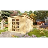 Flachdach Gartenhaus Gerätehaus Holz 28mm 3x3M Holz, Harz Ohne Boden EB28235oFL