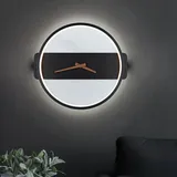 Wanduhr Wandleuchte LED-Hintergrundbeleuchtung Metall Wandlampe Wohnzimmerlampe