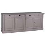 Casa Padrino Küchenbuffet Landhausstil Küchenschrank mit 4 Türen und 4 Schubladen Grau 219 x 51 x H. 90 cm - Massivholz Schrank - Landhausstil Möbel