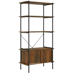 vidaXL Regal mit 5 Böden und Schrank 80x40x163 cm Stahl Holzwerkstoff